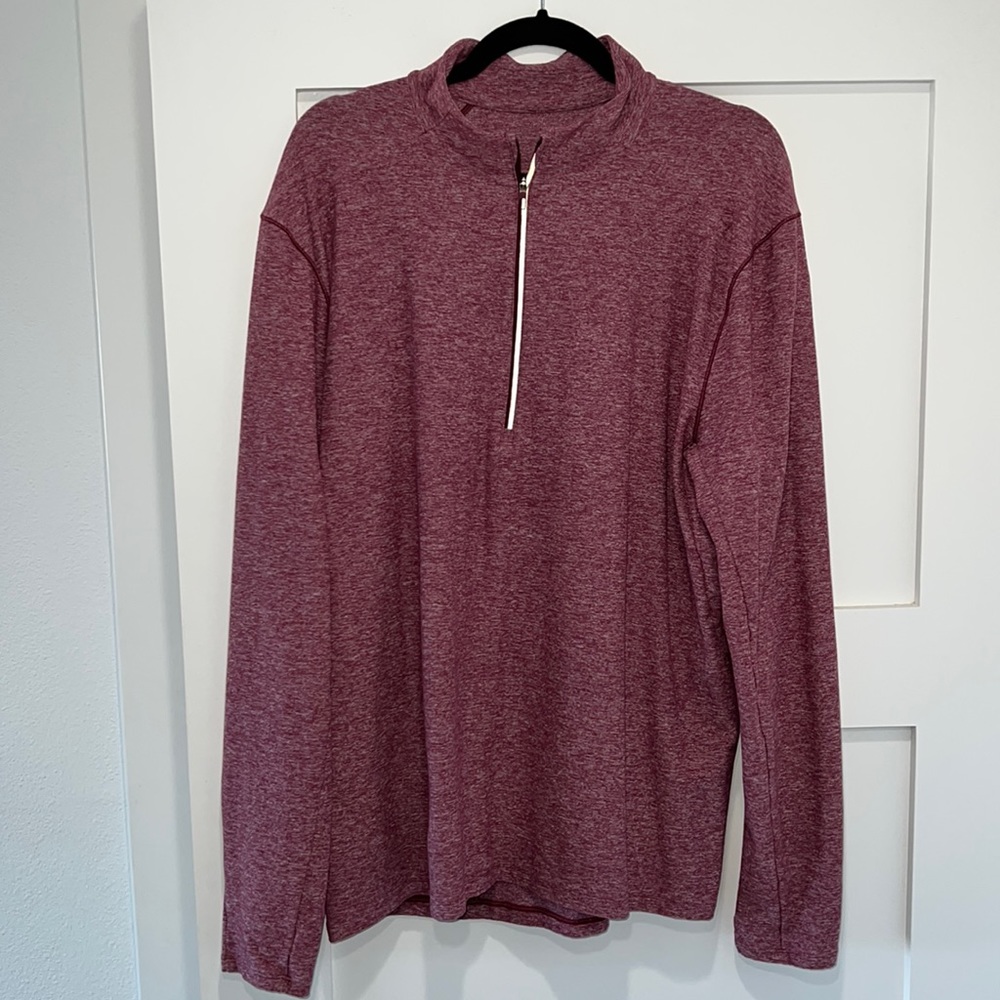 Lululemon Midweight Half-zip sweater, XL, light red